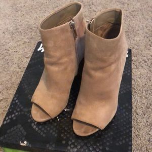 Sam Edelman Tan suede peep toe bootie